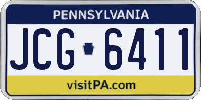 PA license plate JCG6411