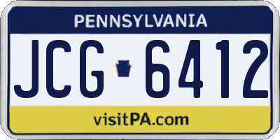 PA license plate JCG6412