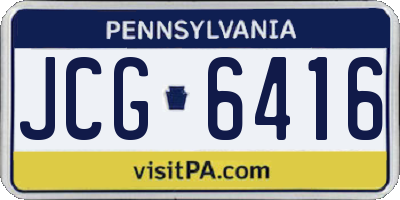 PA license plate JCG6416