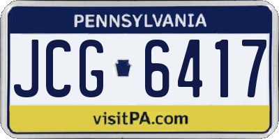 PA license plate JCG6417