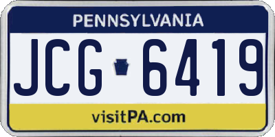 PA license plate JCG6419