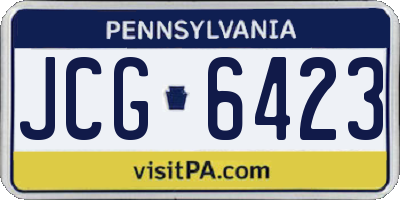 PA license plate JCG6423