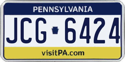 PA license plate JCG6424