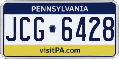 PA license plate JCG6428
