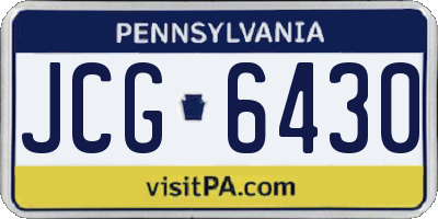PA license plate JCG6430