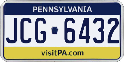 PA license plate JCG6432