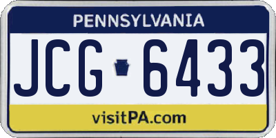 PA license plate JCG6433