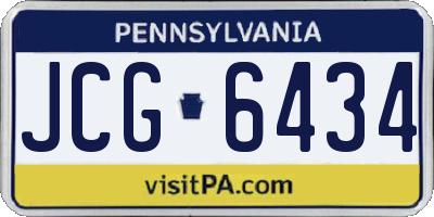 PA license plate JCG6434