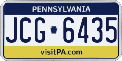 PA license plate JCG6435