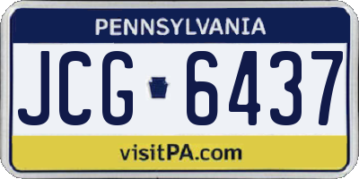 PA license plate JCG6437