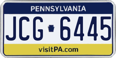 PA license plate JCG6445