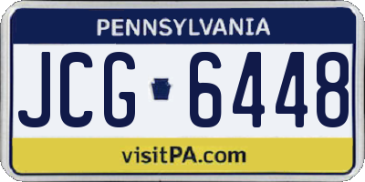 PA license plate JCG6448