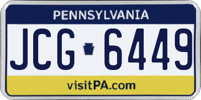 PA license plate JCG6449