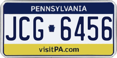 PA license plate JCG6456