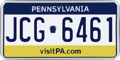 PA license plate JCG6461