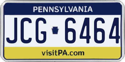 PA license plate JCG6464
