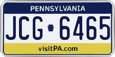 PA license plate JCG6465