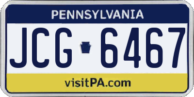 PA license plate JCG6467