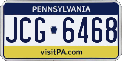 PA license plate JCG6468