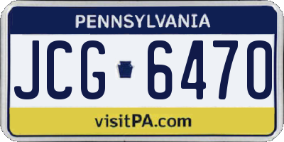 PA license plate JCG6470