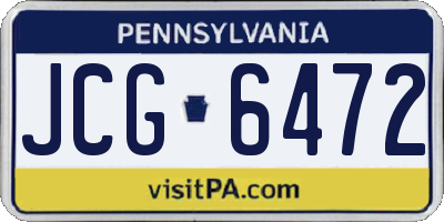 PA license plate JCG6472