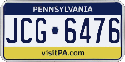 PA license plate JCG6476