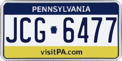 PA license plate JCG6477