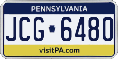 PA license plate JCG6480