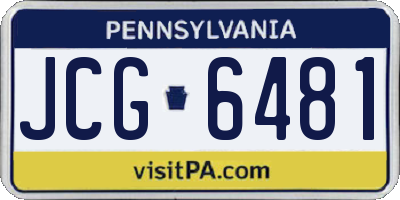 PA license plate JCG6481
