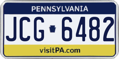 PA license plate JCG6482