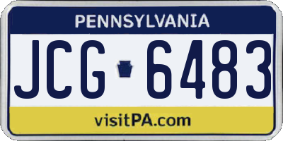 PA license plate JCG6483
