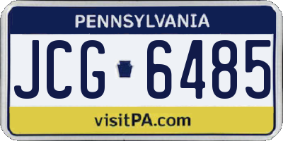 PA license plate JCG6485