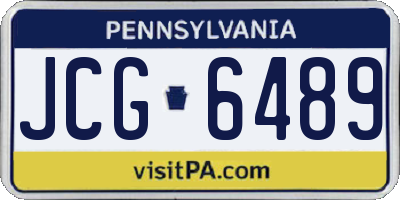 PA license plate JCG6489