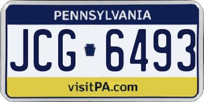 PA license plate JCG6493