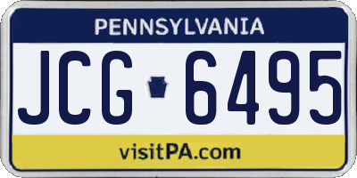 PA license plate JCG6495
