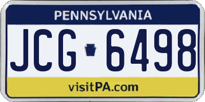 PA license plate JCG6498