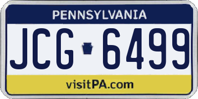 PA license plate JCG6499