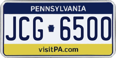 PA license plate JCG6500