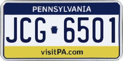 PA license plate JCG6501
