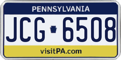 PA license plate JCG6508