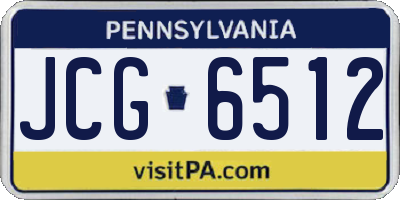 PA license plate JCG6512