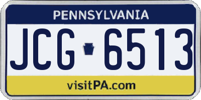 PA license plate JCG6513