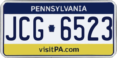 PA license plate JCG6523