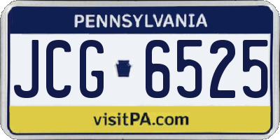 PA license plate JCG6525