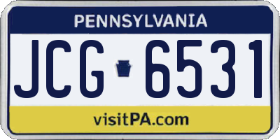 PA license plate JCG6531