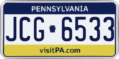 PA license plate JCG6533