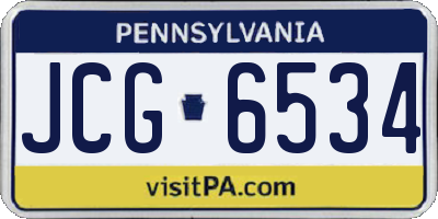 PA license plate JCG6534