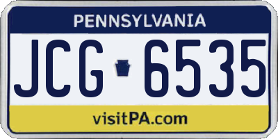 PA license plate JCG6535