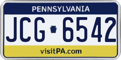 PA license plate JCG6542