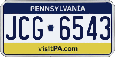 PA license plate JCG6543